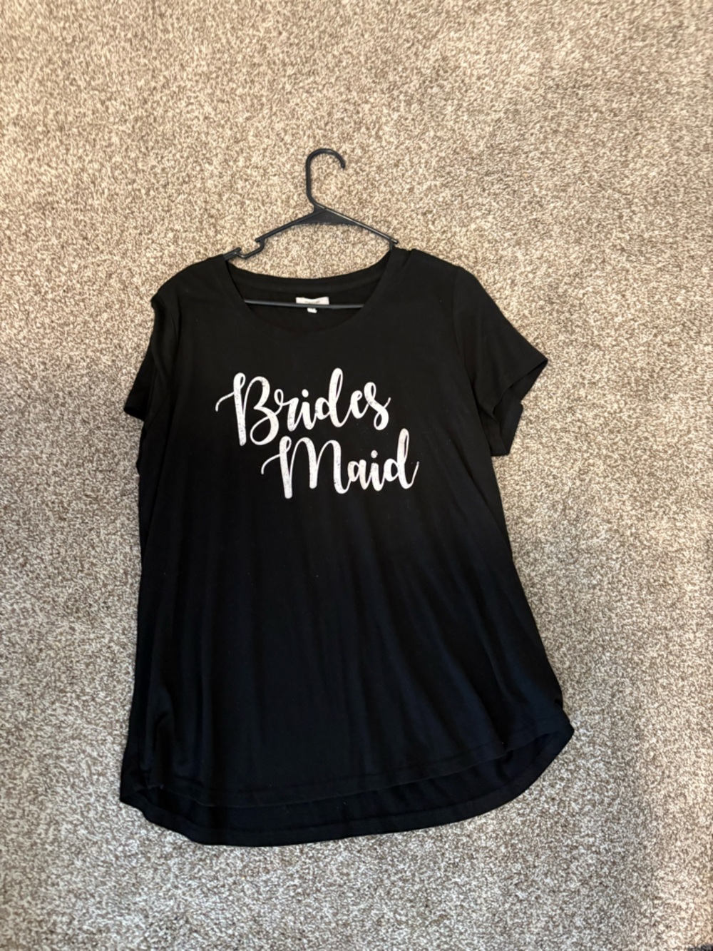 Bridesmaids Maurices Black Crewneck Tee with White